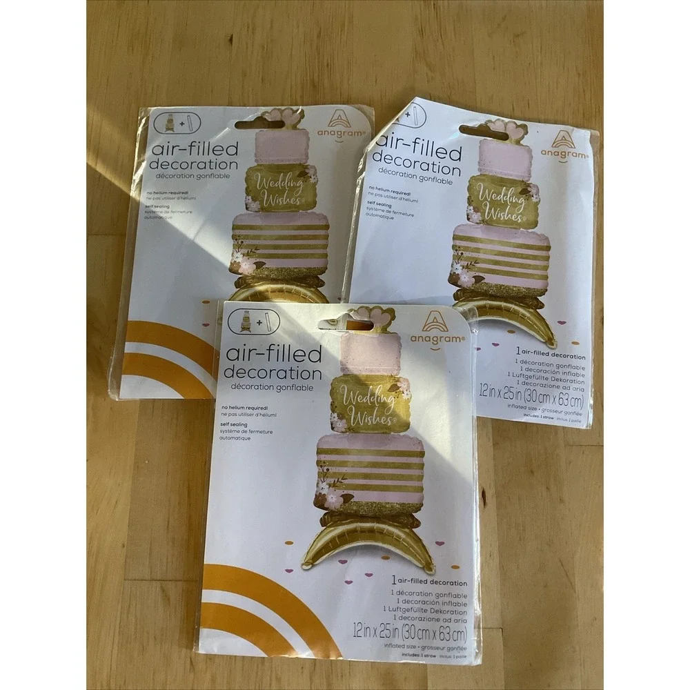 Anagram Wedding Wishes Air Filled Decoration Cake Balloon Lot Of 3